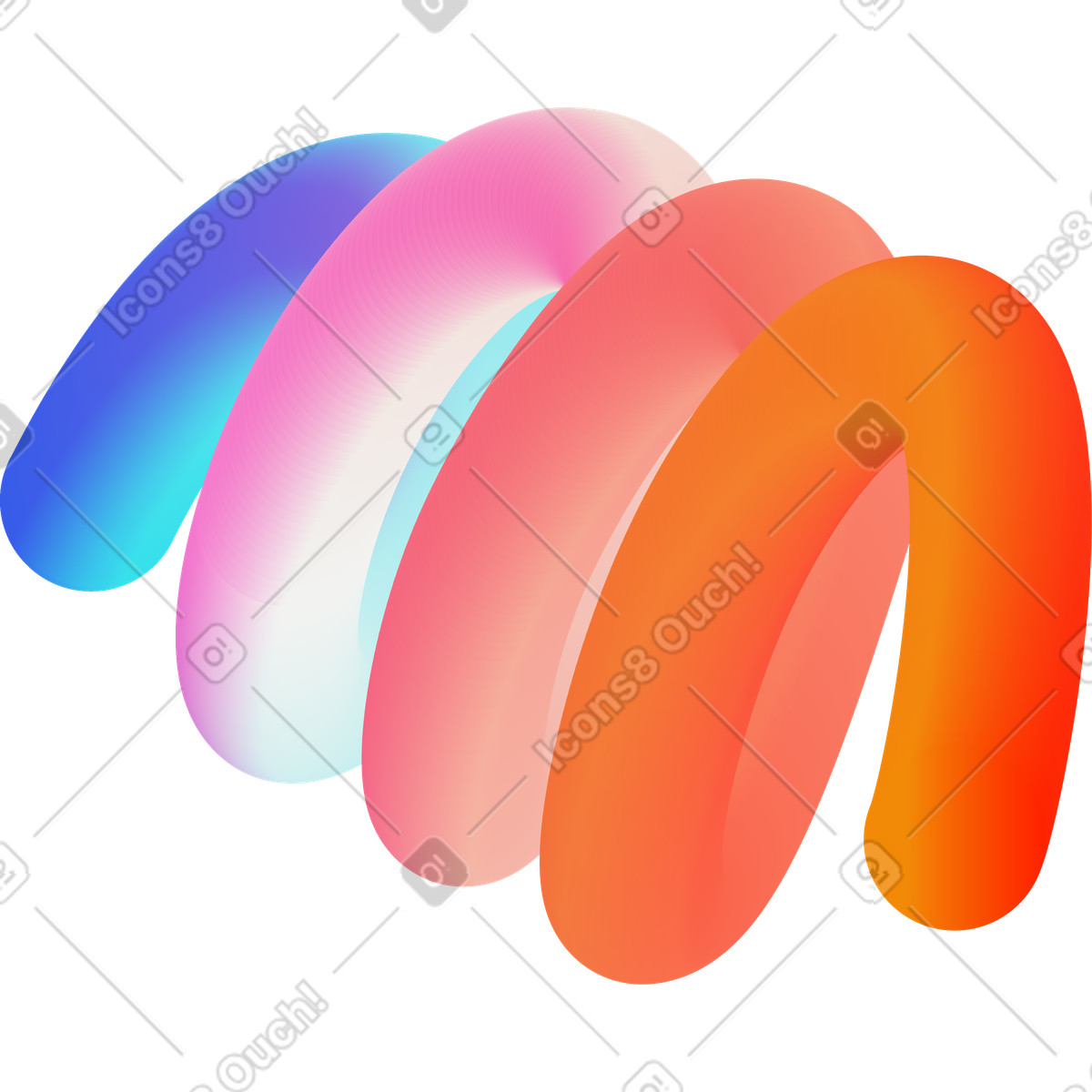 Rainbow twisted spot-Illustration im Forms-Stil als Download in PNG, SVG
