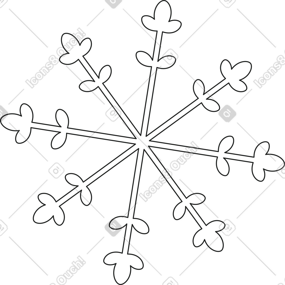 Snowflake illustration in Strict style download in PNG, SVG