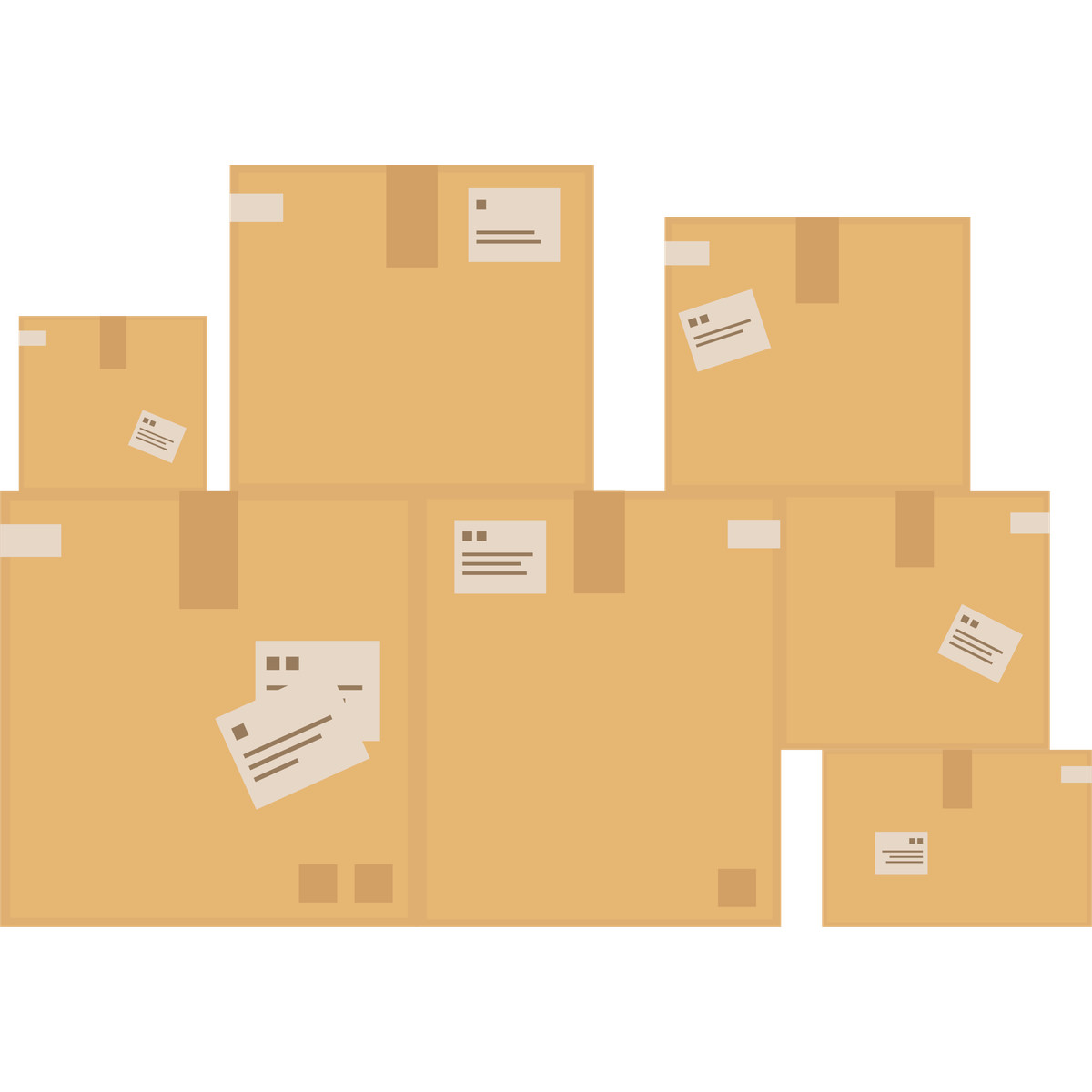 Stack of boxes illustrazione in stile Fogg scarica in PNG, SVG