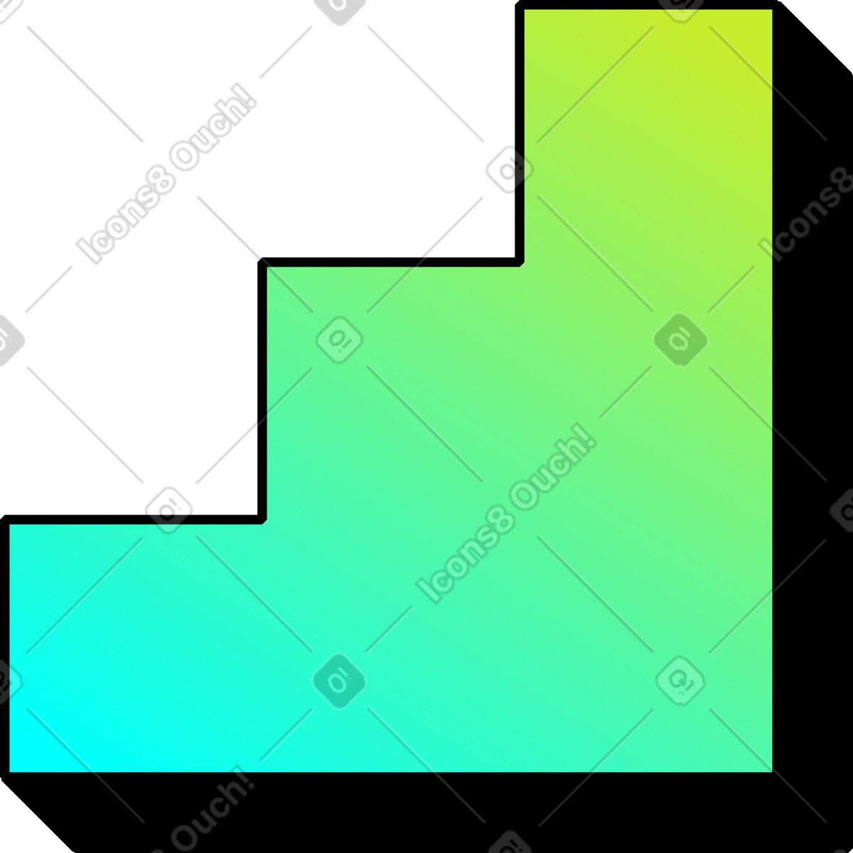 Memphis スタイルの Stair のイラストをPNG、SVG形式でダウンロード
