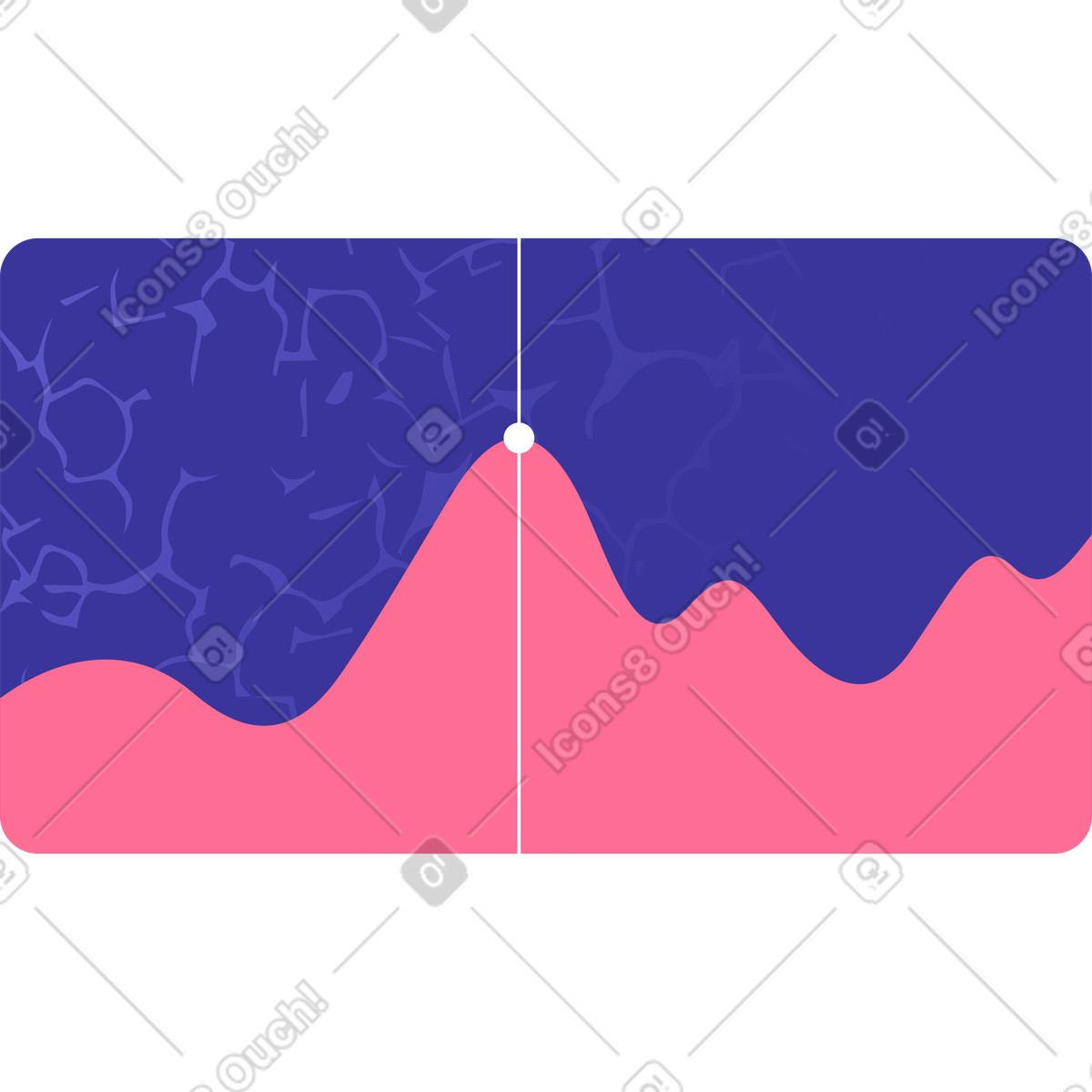 Graph with a highlighted point illustration in Bright style download in PNG, SVG
