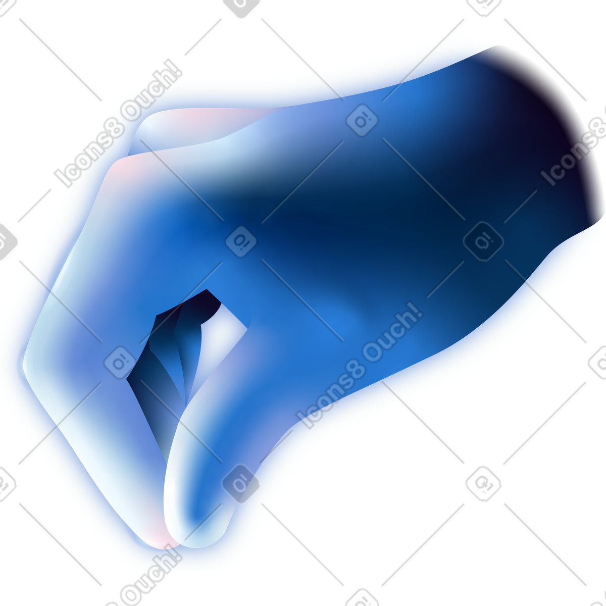 Holding hand illustration in Dimension style download in PNG, SVG