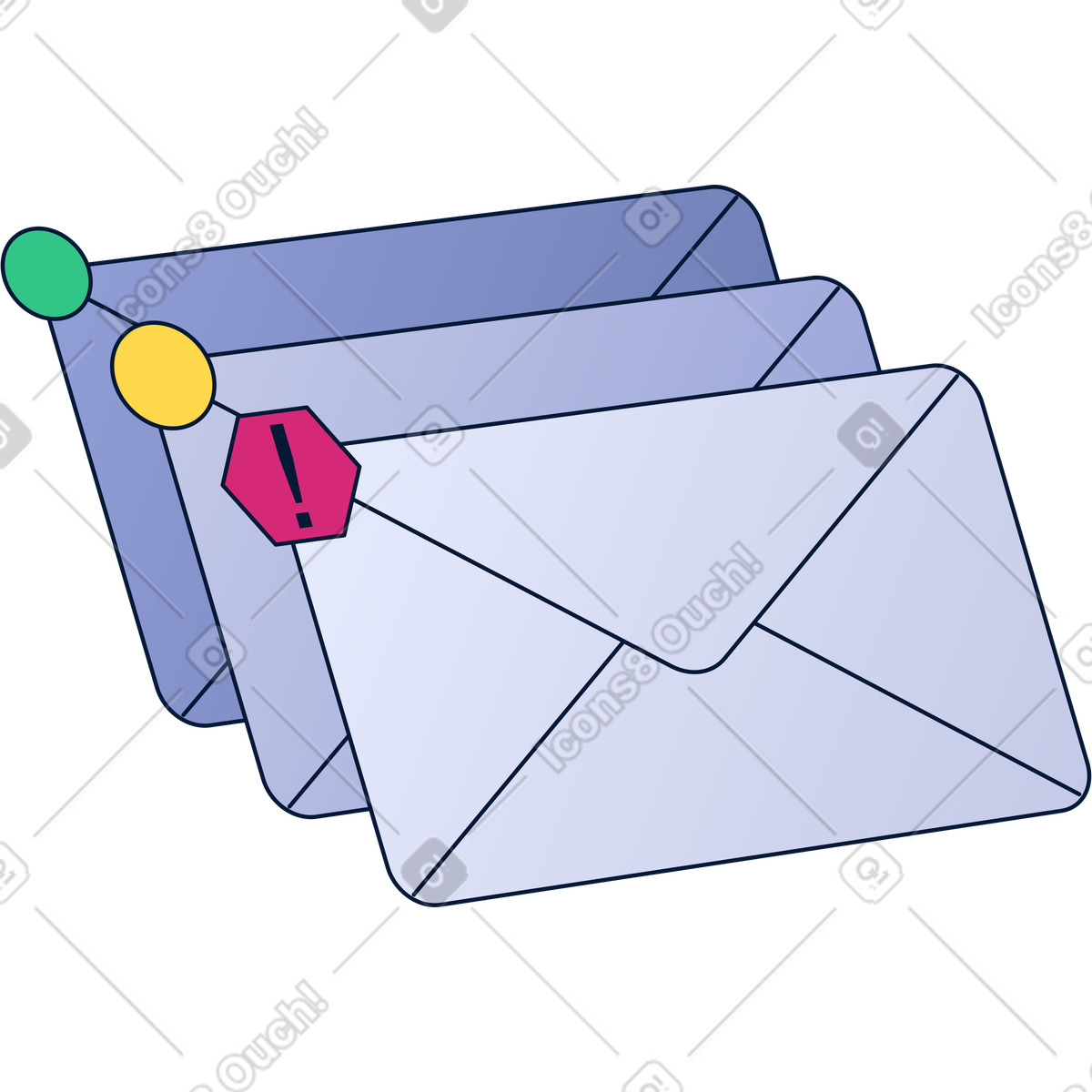 Pila di email illustrazione in stile Neat scarica in PNG, SVG