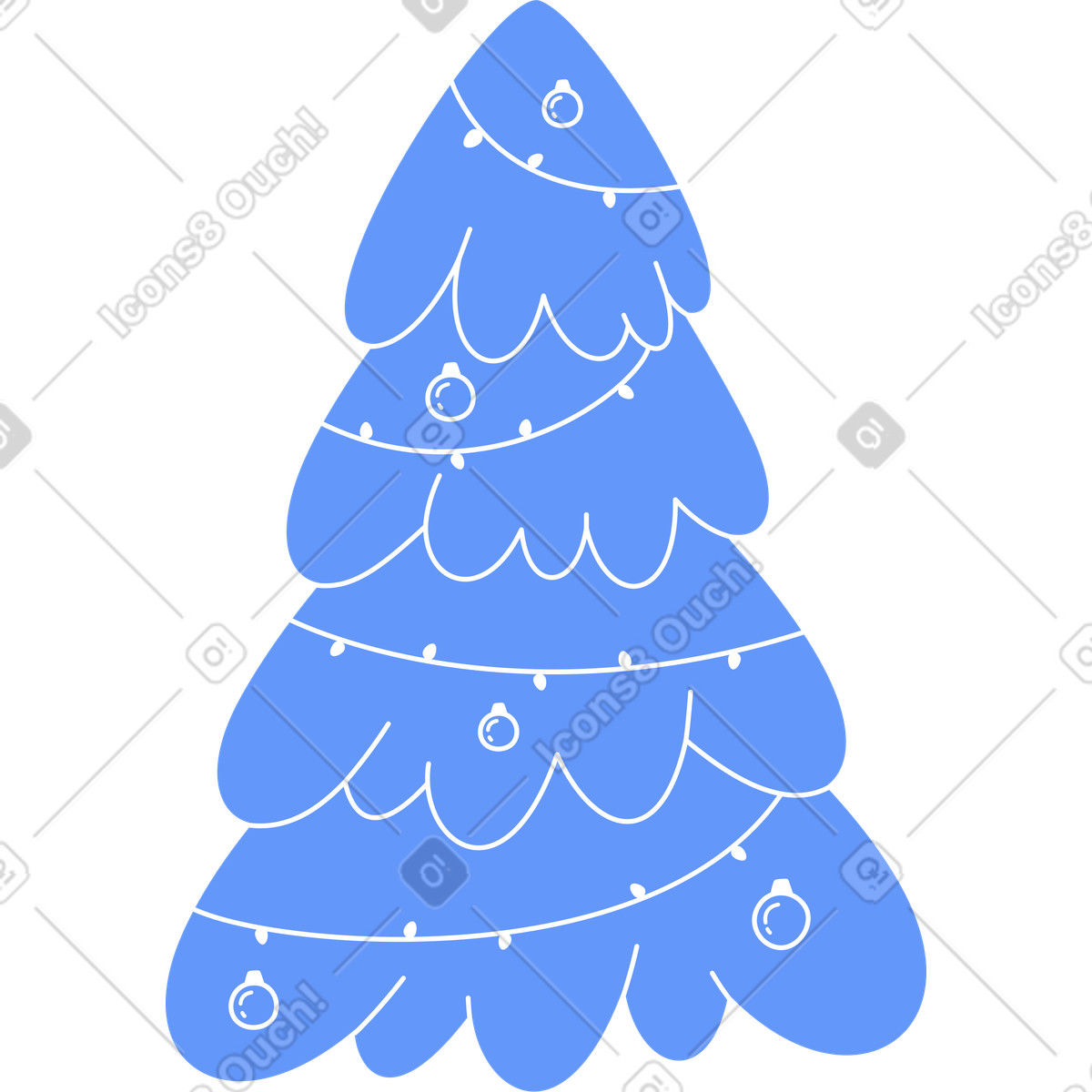 Ilustración Arbol de navidad azul en estilo Plain a descargar en PNG y SVG