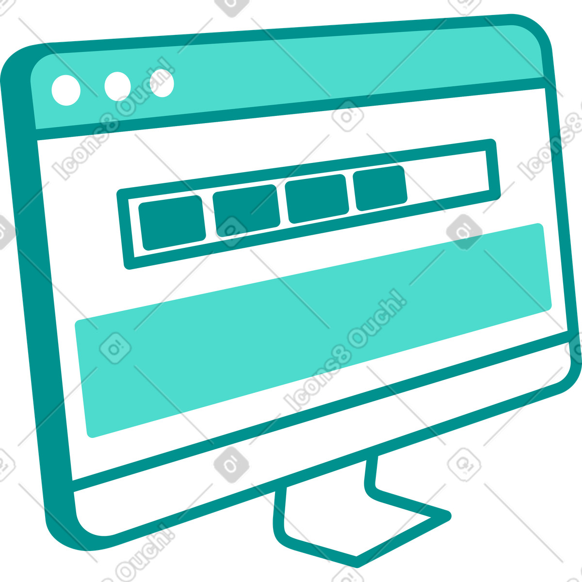 Interface with loading on the monitor illustration in PNG, SVG