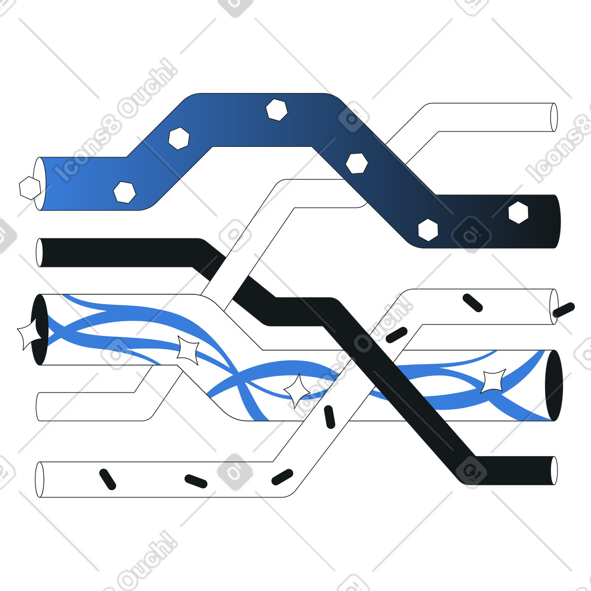 Network illustration in PNG, SVG, GIF formats