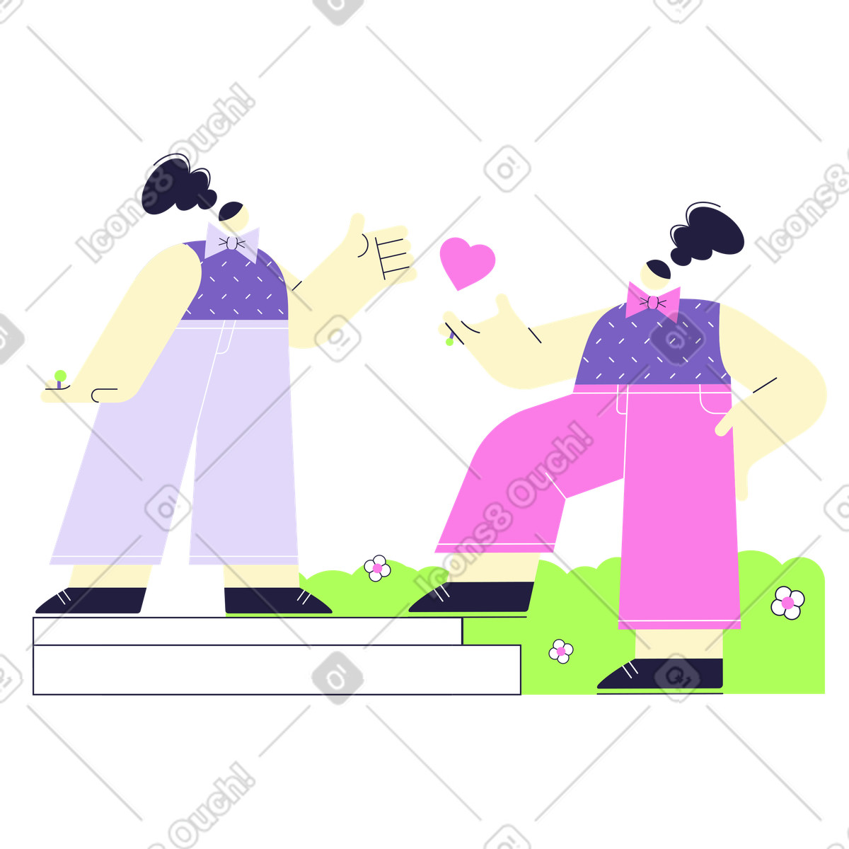 L'inizio di una famiglia illustrazione in stile Mellow scarica in PNG, SVG