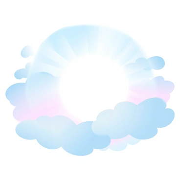 Sunbeams piercing through the soft pillows of clouds in the morning