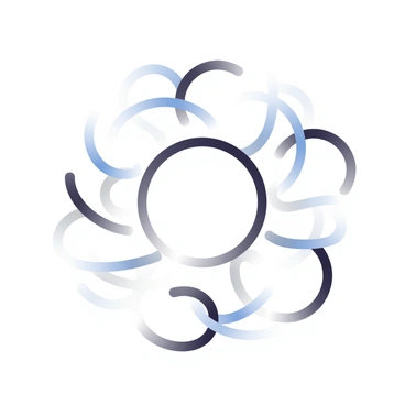 A minimalist design with simple black rings forming a radial pattern on a white background