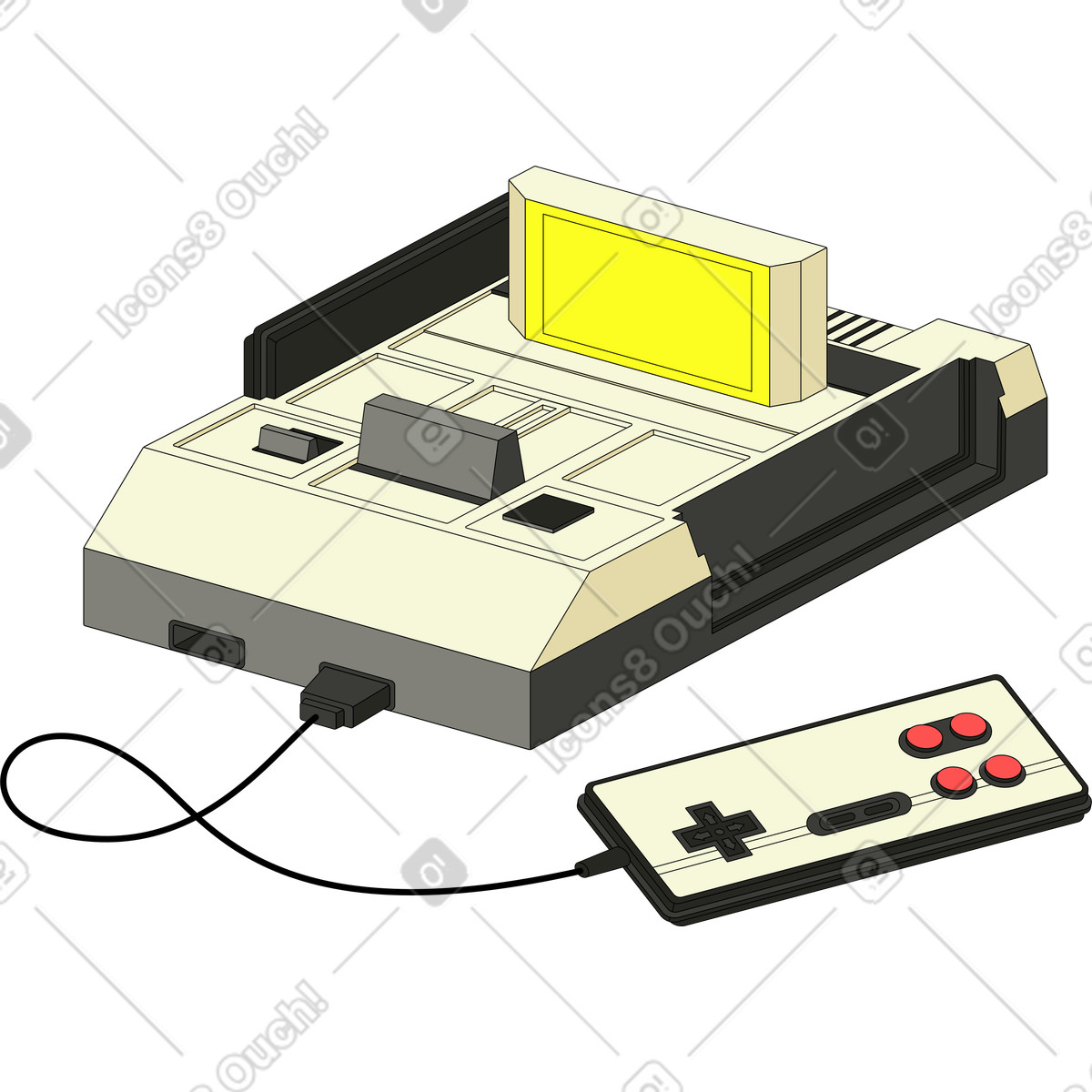 Ilustración Famicon años 90 en estilo Retro a descargar en PNG y SVG