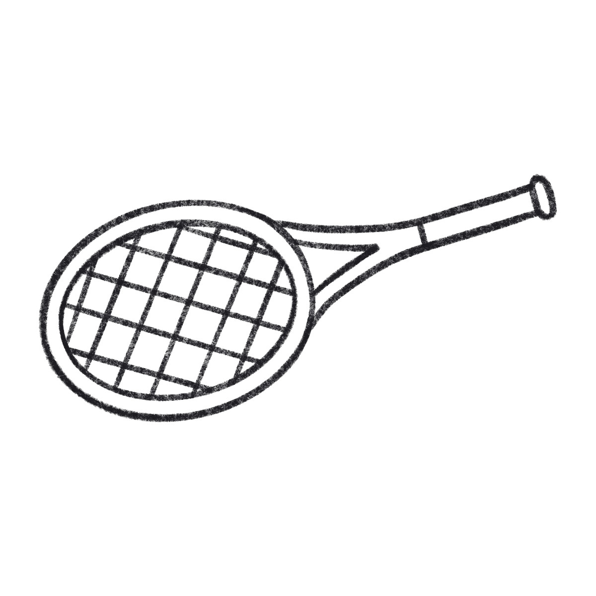 Racket for lawn tennis illustration in Bonbon Line style download in PNG, SVG