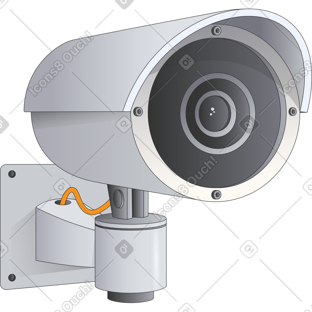 Videocamera di sorveglianza illustrazione in stile Kit scarica in PNG, SVG