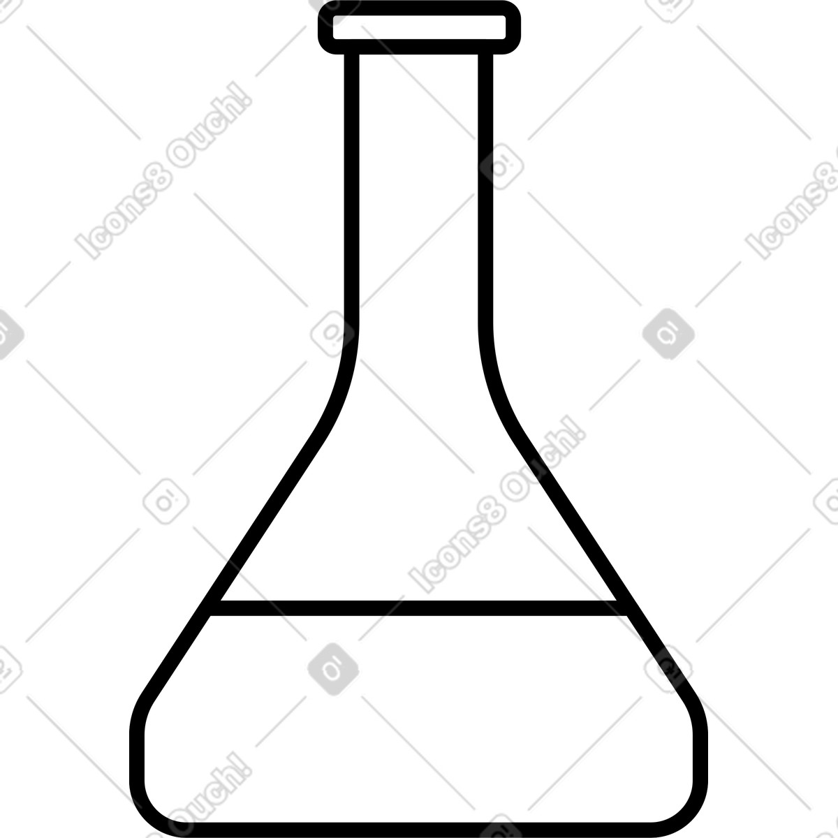 Ilustración Flask laboratory equipment outline for chemistry experiments and science education en estilo Notion Line Art a descargar en PNG y SVG