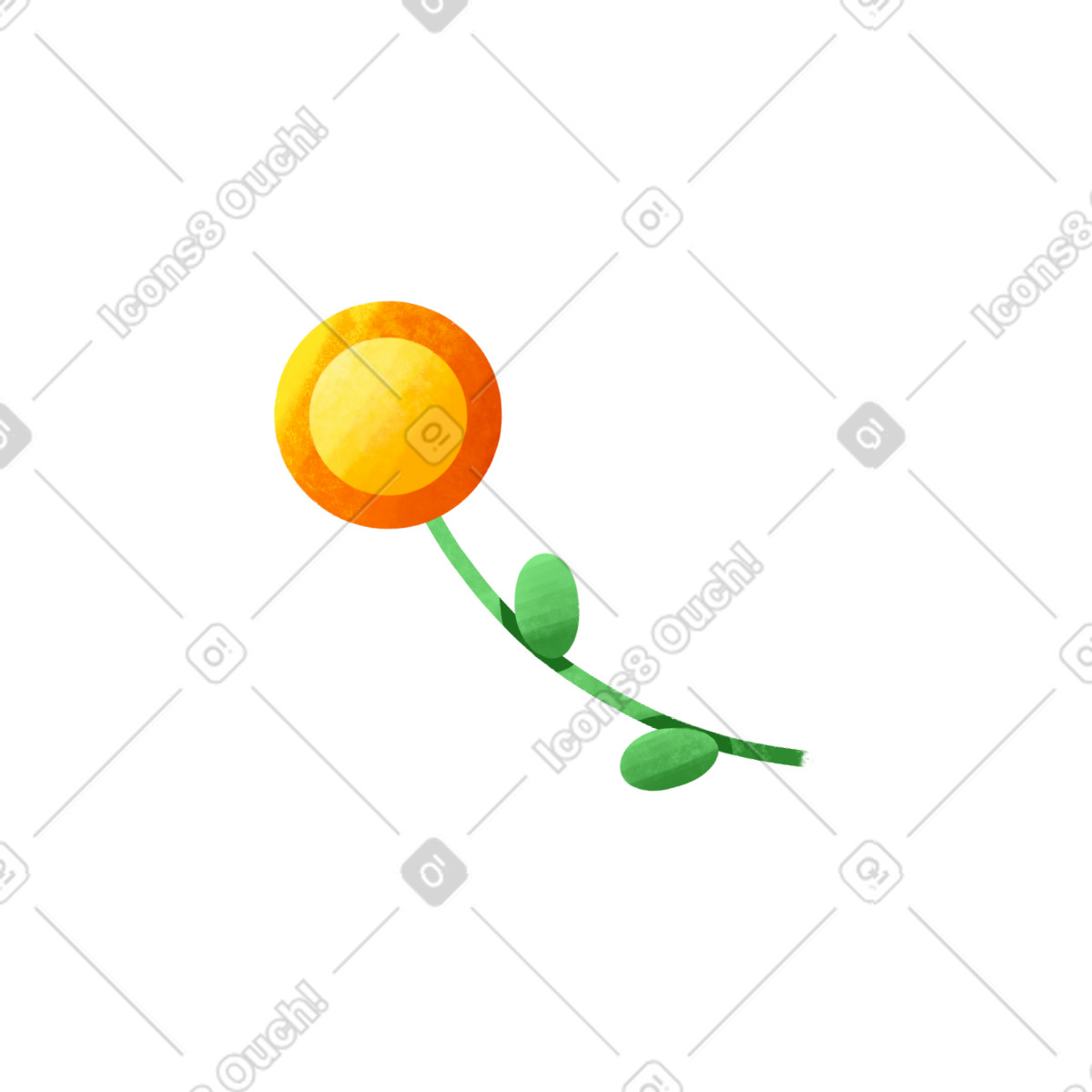 Bonbon 스타일의 작은 꽃과 동전 일러스트레이션 PNG, SVG 다운로드