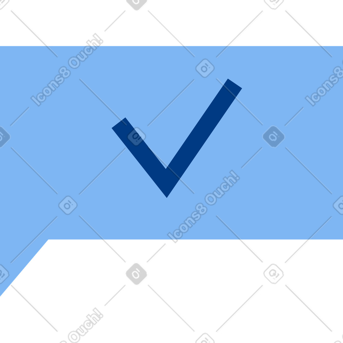 Urban スタイルの チェックマーク付きの吹き出し のイラストをPNG、SVG形式でダウンロード