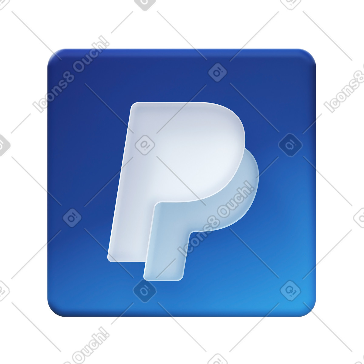 3D Fluency 스타일의 Paypal app 일러스트레이션 PNG, SVG 다운로드
