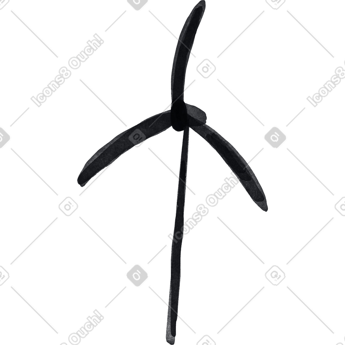 Ilustração de Moinho vento em no estilo Inky para baixar em PNG, SVG
