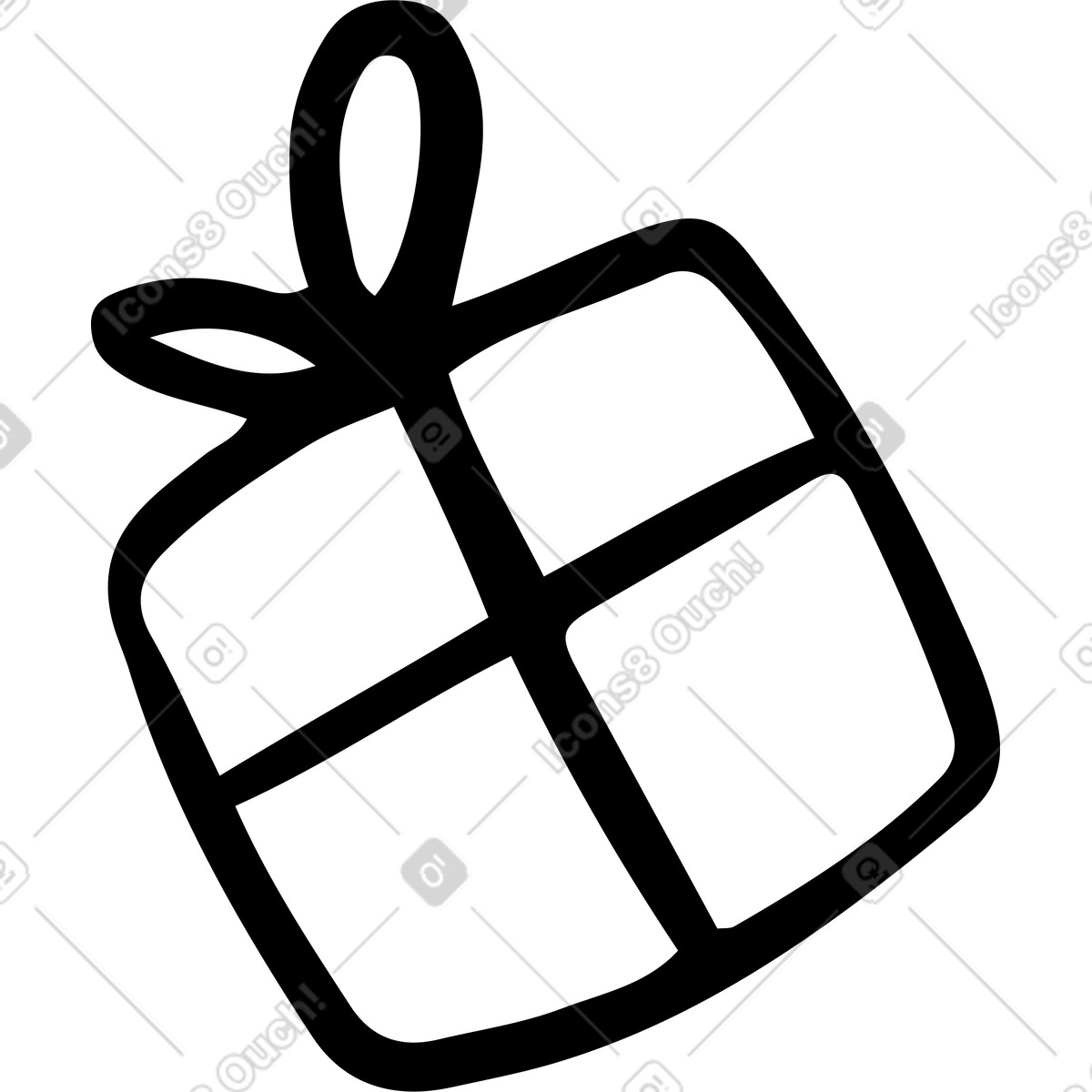 Ilustração de Laço presente com um em no estilo Journal para baixar em PNG, SVG