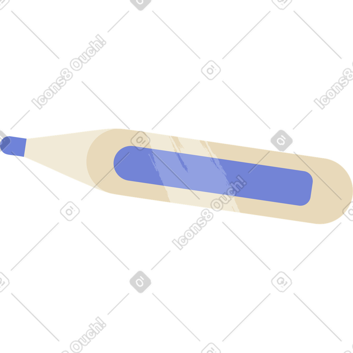 Electronic medical thermometer illustration in PNG, SVG