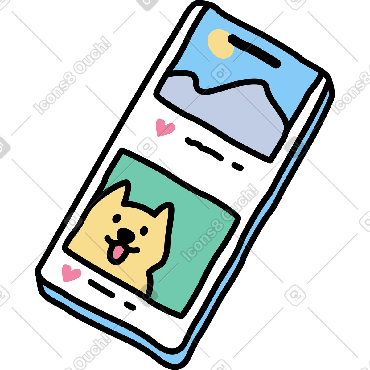 Ilustração de Smartphone instagram feed em no estilo Notes para baixar em PNG, SVG