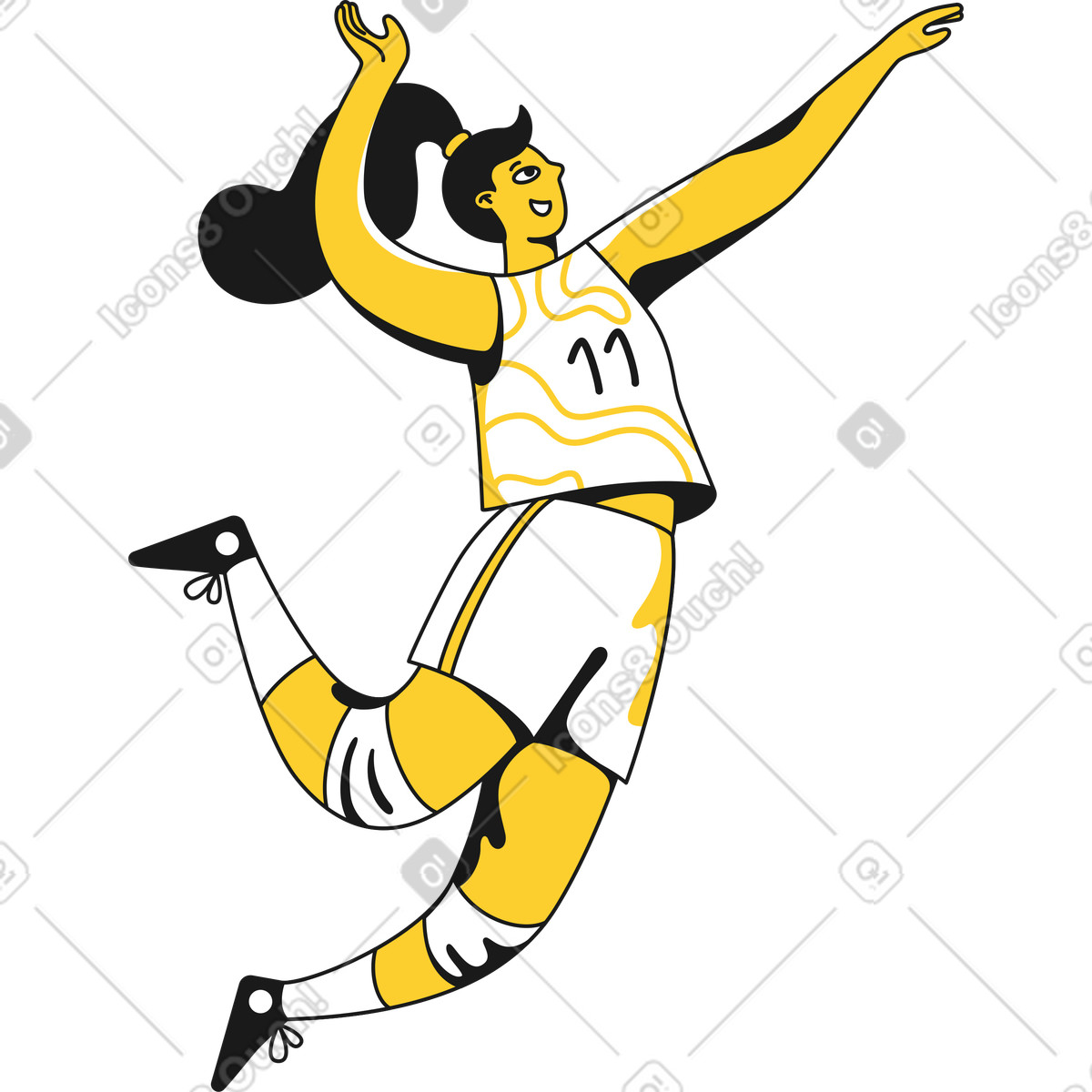 Illustration Joueur de volleyball dans le style Taxi à télécharger aux formats PNG, SVG