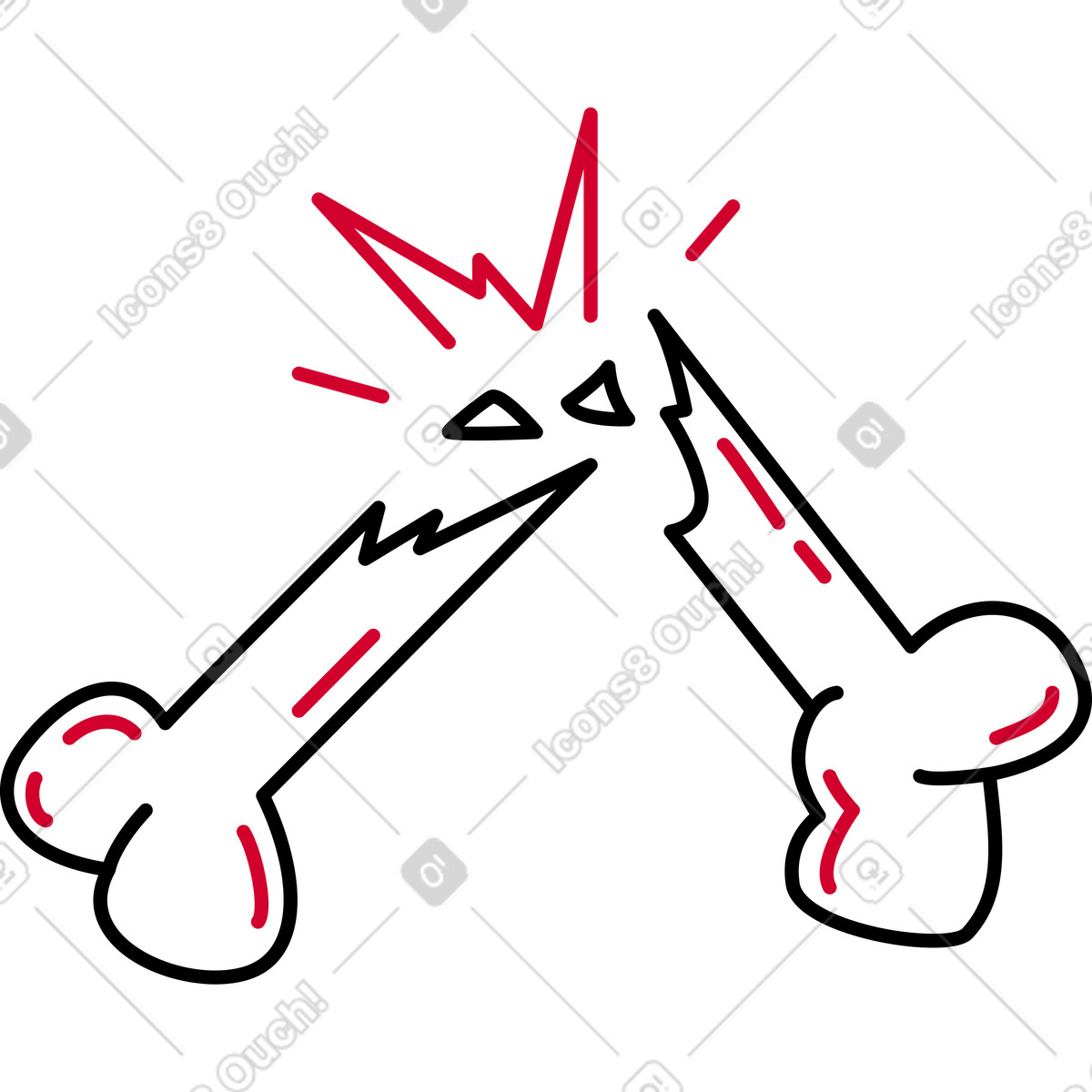 Illustration Os cassé dans le style Ruby à télécharger aux formats PNG, SVG