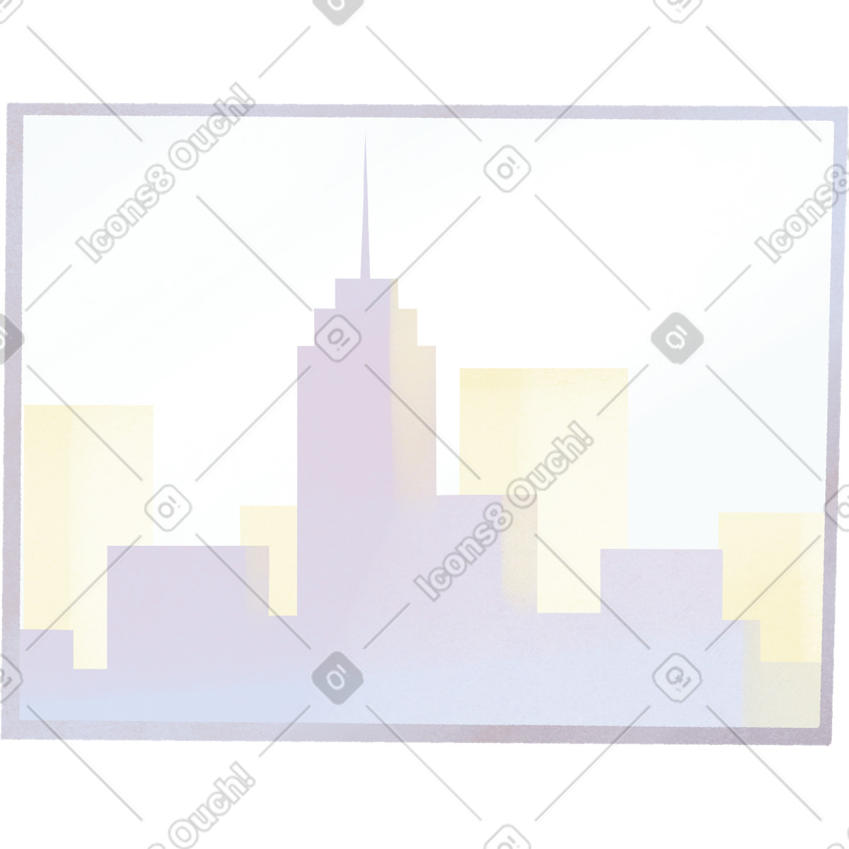 Foto con la sagoma della città di new york illustrazione in stile Shine scarica in PNG, SVG