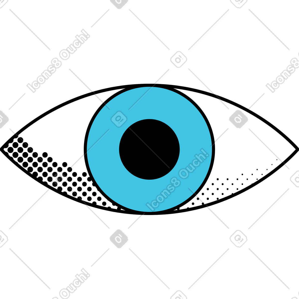 Memphis スタイルの Eye のイラストをPNG、SVG形式でダウンロード
