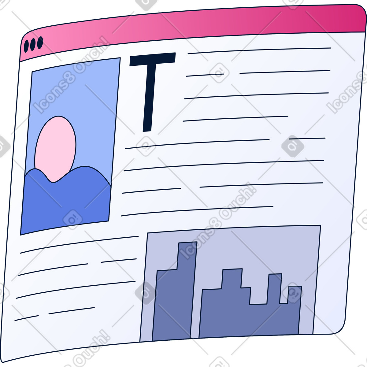 Illustration Article du site web dans le style Neat à télécharger aux formats PNG, SVG