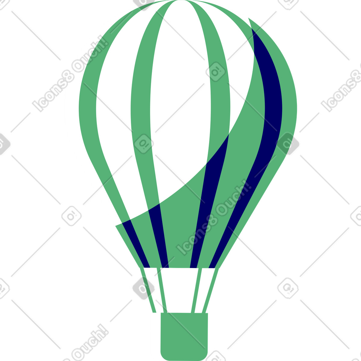 Ilustração de Balão com cesta em no estilo Lounge para baixar em PNG, SVG