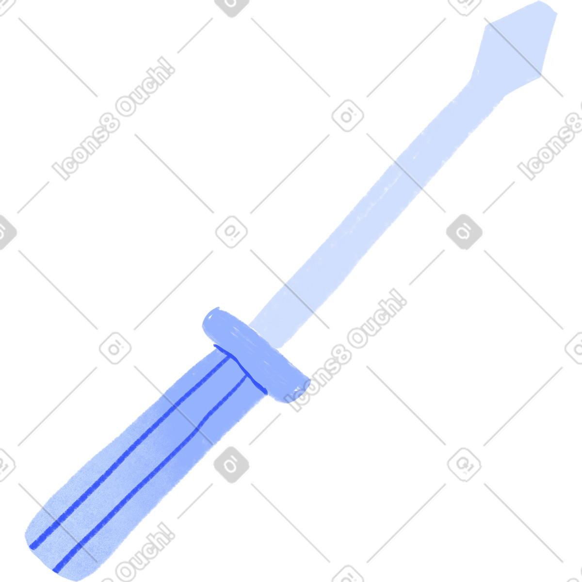 Ilustração de Blue screwdriver em no estilo Quirky para baixar em PNG, SVG