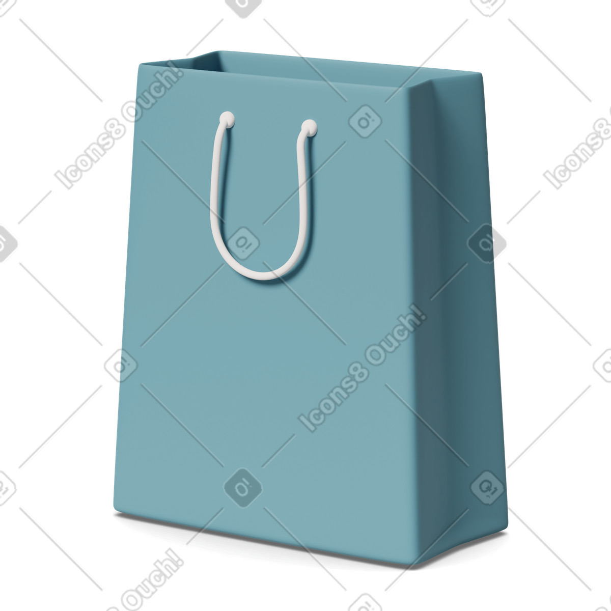 下载 3D Casual life 风格的 Blue paper bag 插画，支持 PNG、SVG 格式