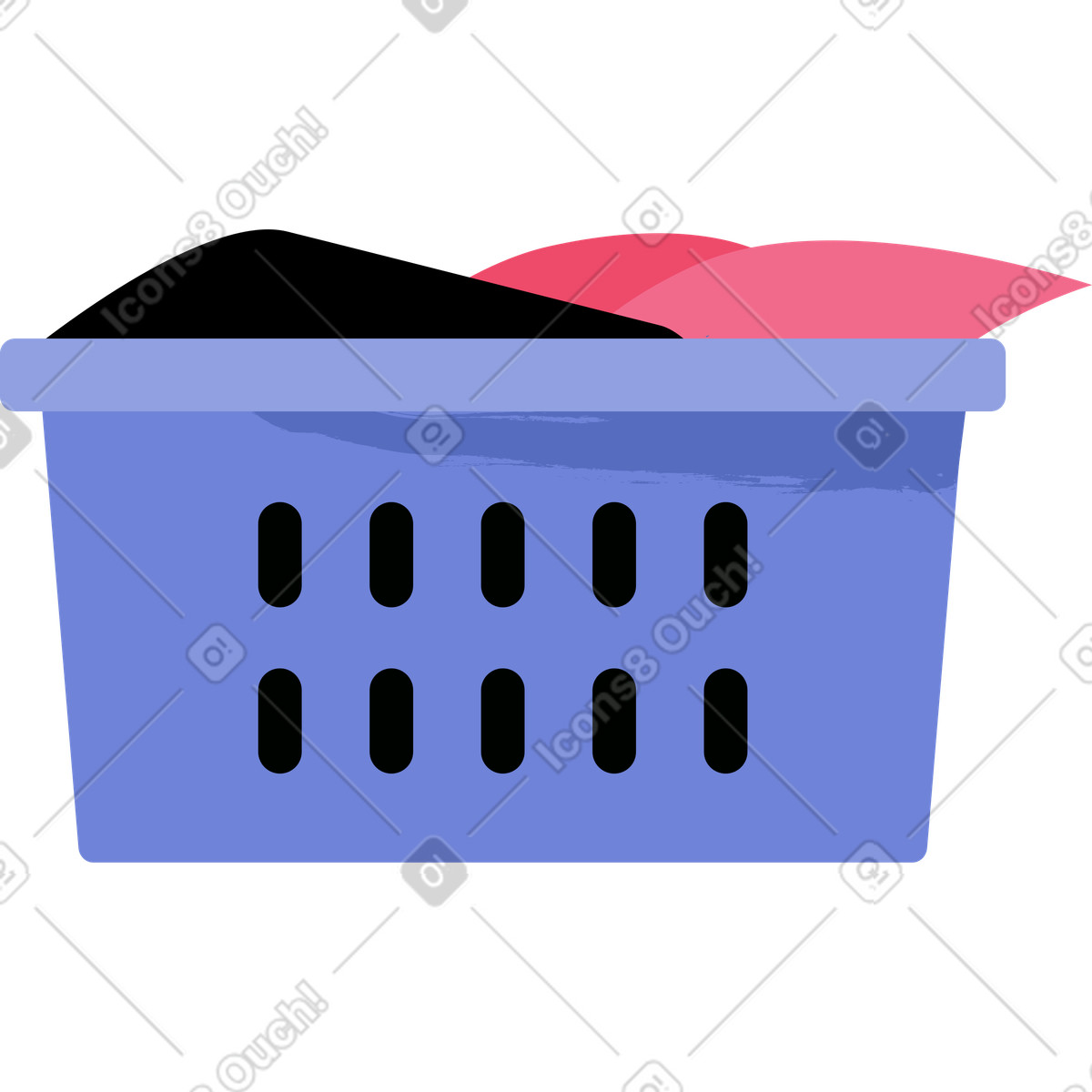 Ilustração de Cesto roupa suja em no estilo Juicy para baixar em PNG, SVG