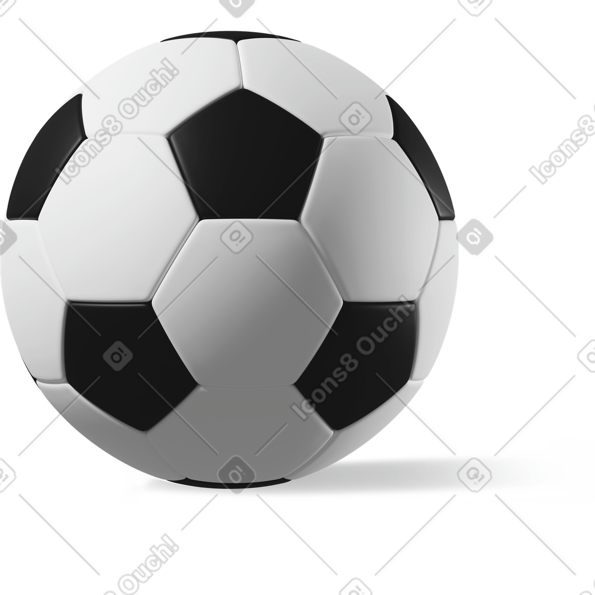 3D Casual life 스타일의 Football ball 일러스트레이션 PNG, SVG 다운로드