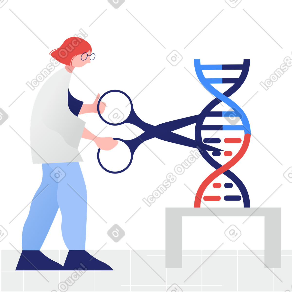 Changing the structure of DNA illustration in PNG, SVG