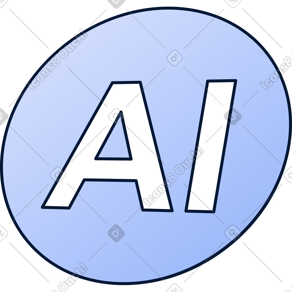 Neat 스타일의 Ai symbol for artificial intelligence technology badge or button 일러스트레이션 PNG, SVG 다운로드