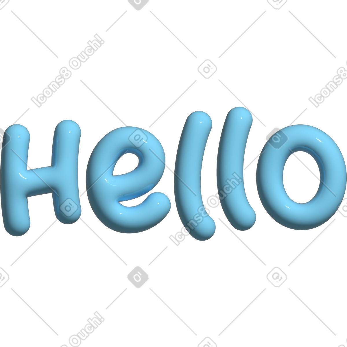 Ilustração de Texto olá letras em no estilo Cartoony para baixar em PNG, SVG