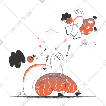 Struck by cupid's arrow PNG, SVG