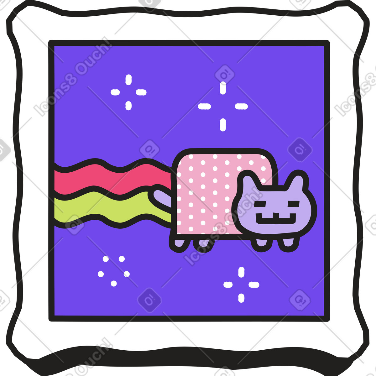 Ilustración Retrato de un gato animal en estilo Dazzle a descargar en PNG y SVG