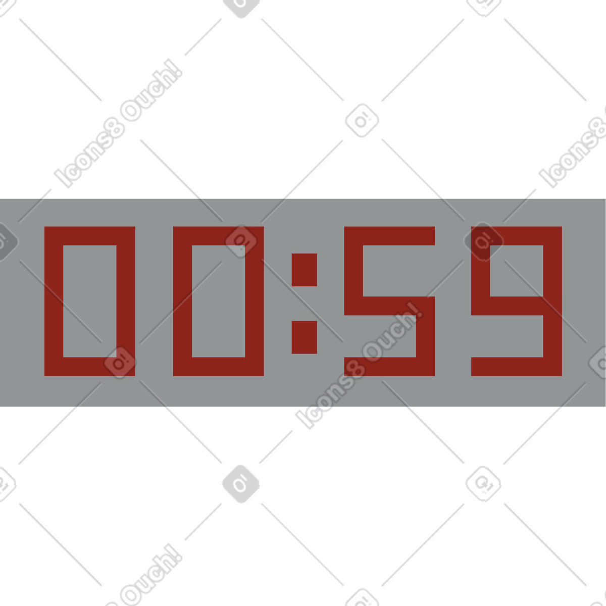 Timer illustration in Burgundy style download in PNG, SVG
