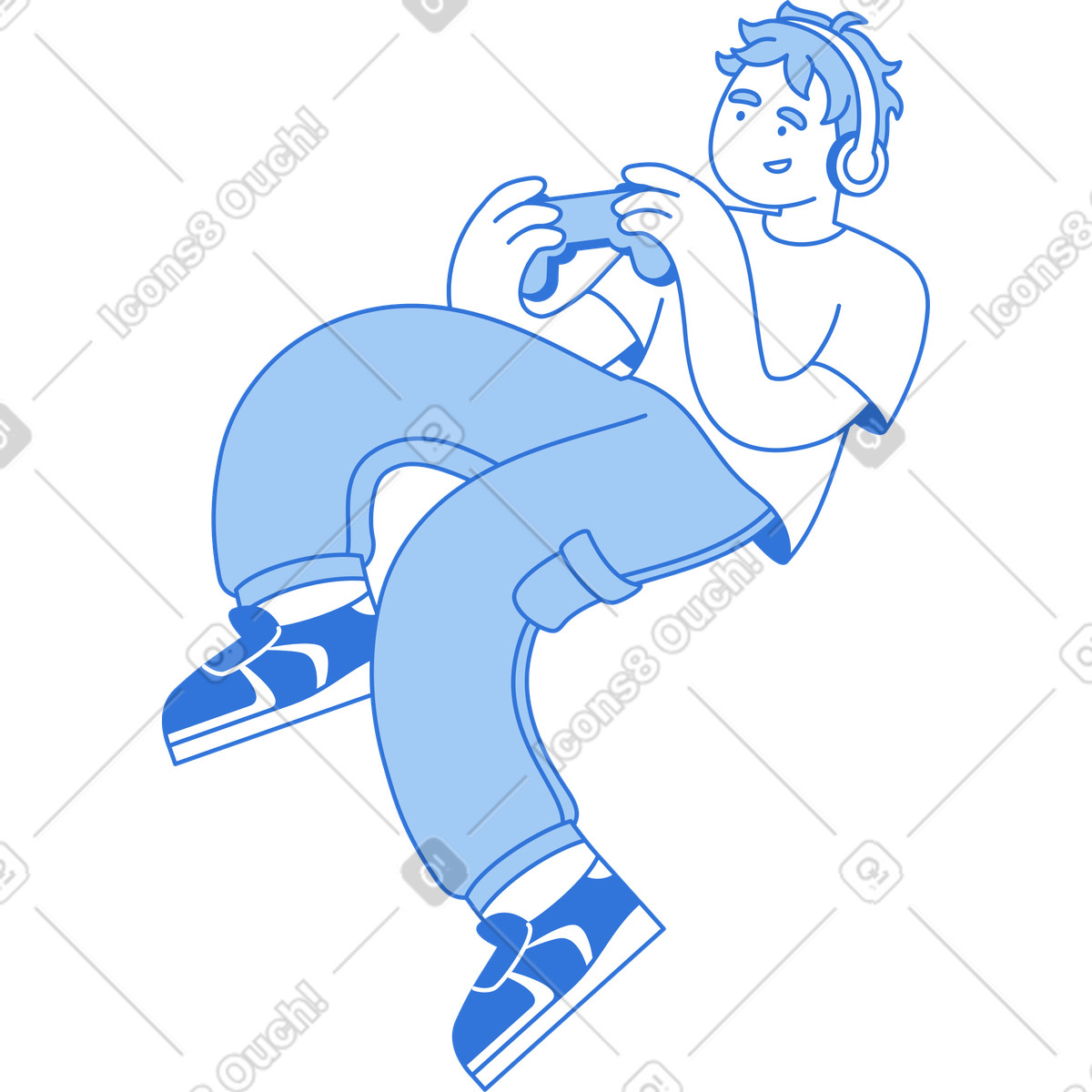Ilustração de Homem com gamepad em no estilo Sky para baixar em PNG, SVG