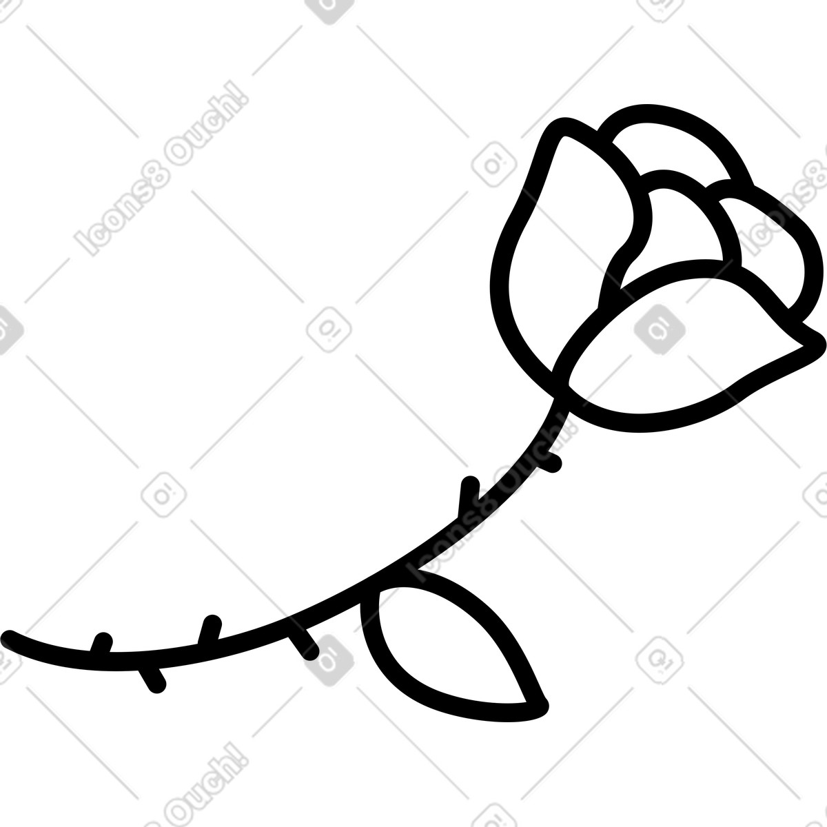 Rose illustration in Rocky style download in PNG, SVG