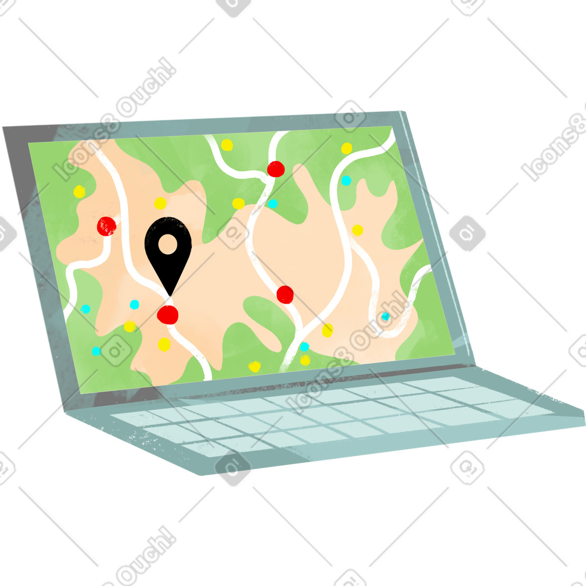Route illustration in Fabulous style download in PNG, SVG