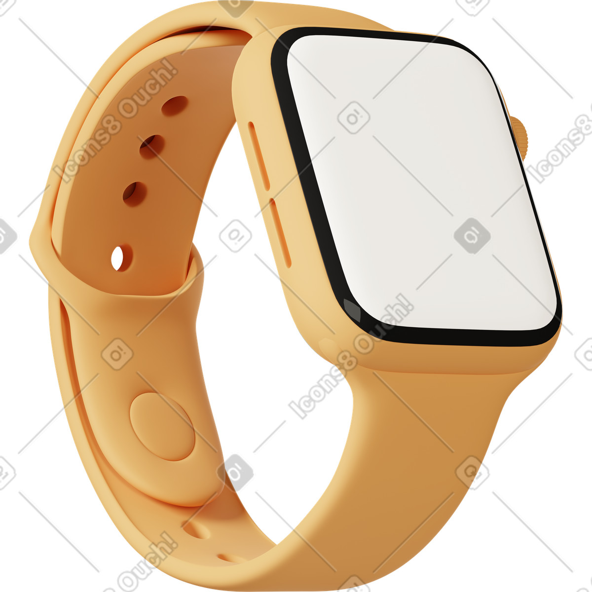 3D Casual life スタイルの Smart watch turned right のイラストをPNG、SVG形式でダウンロード