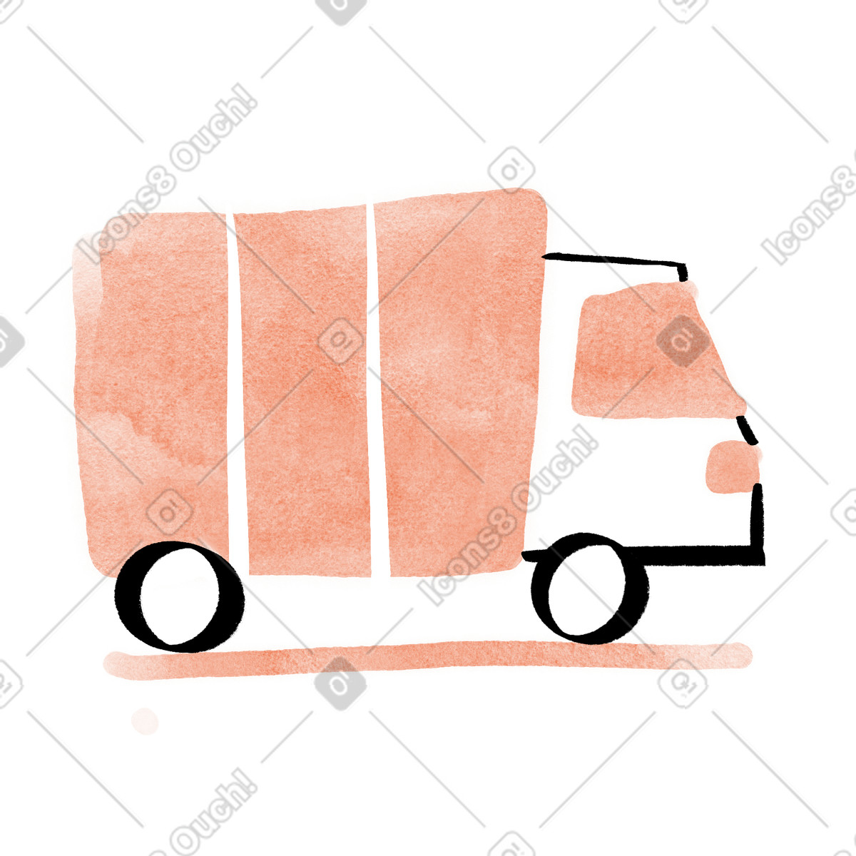 Hand-drawn animation 스타일의 Truck delivery vehicle symbol for shipping and logistics services 일러스트레이션 PNG, SVG 다운로드