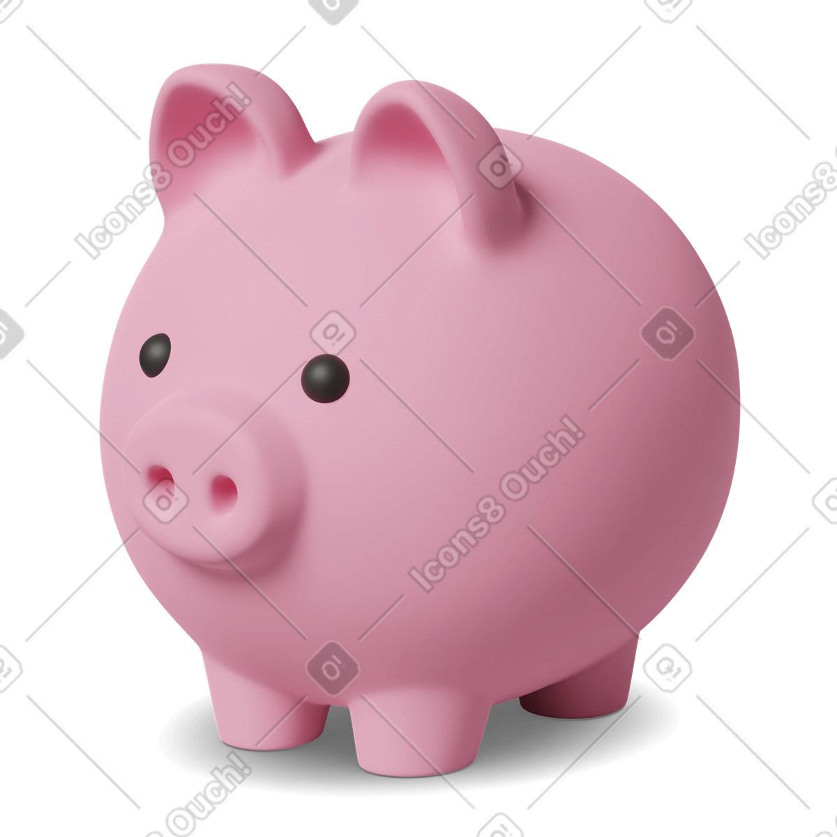 3D Casual life スタイルの Piggy bank のイラストをPNG、SVG形式でダウンロード