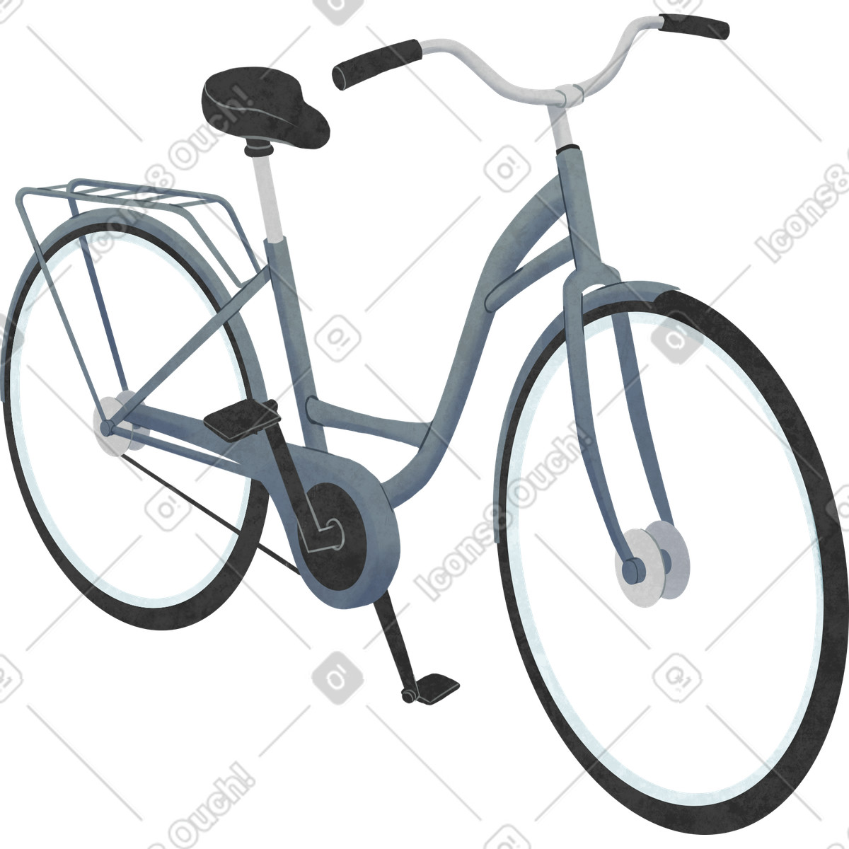 Ilustração de Grey bicycle em no estilo Lifestyle para baixar em PNG, SVG