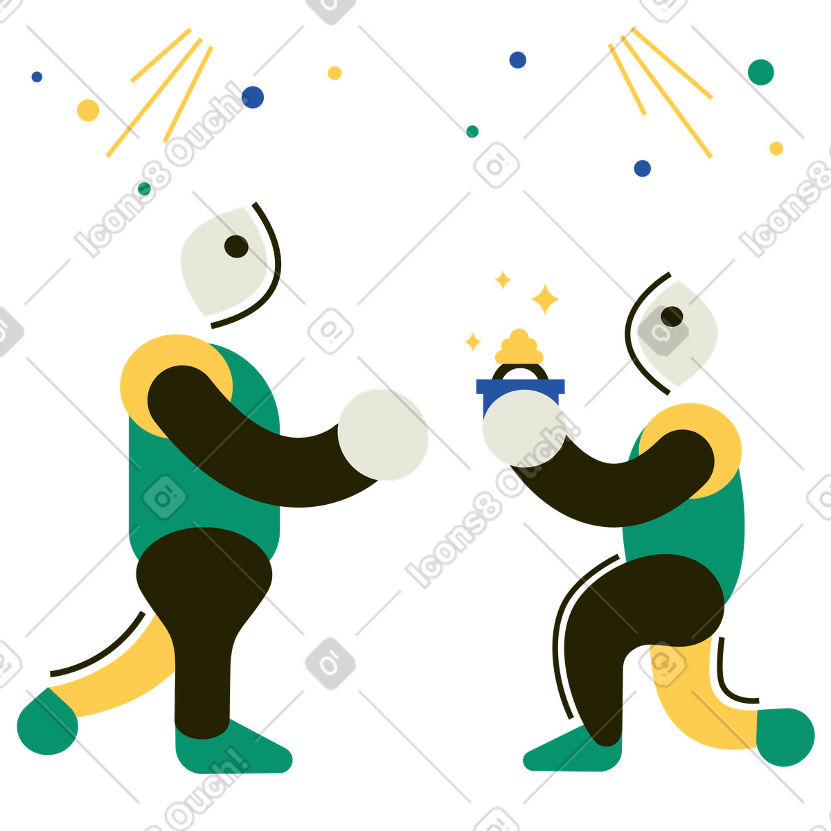 Ilustração de Pessoa que propõe casamento ao seu parceiro em no estilo Spot para baixar em PNG, SVG