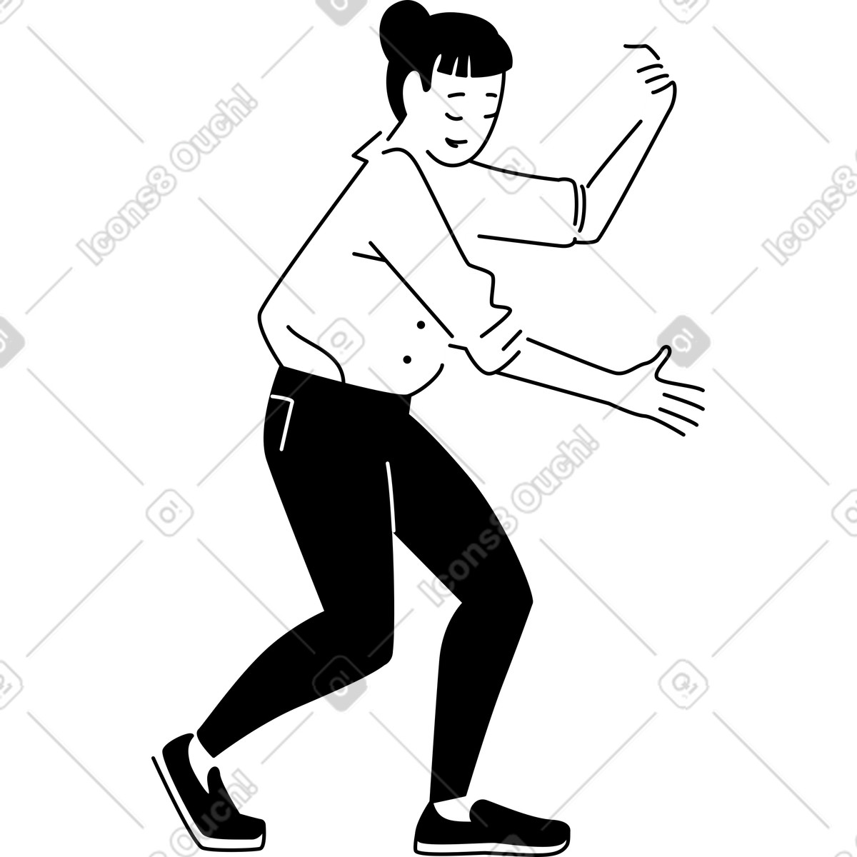Junge frau, die etwas hält-Illustration im Weekday-Stil als Download in PNG, SVG