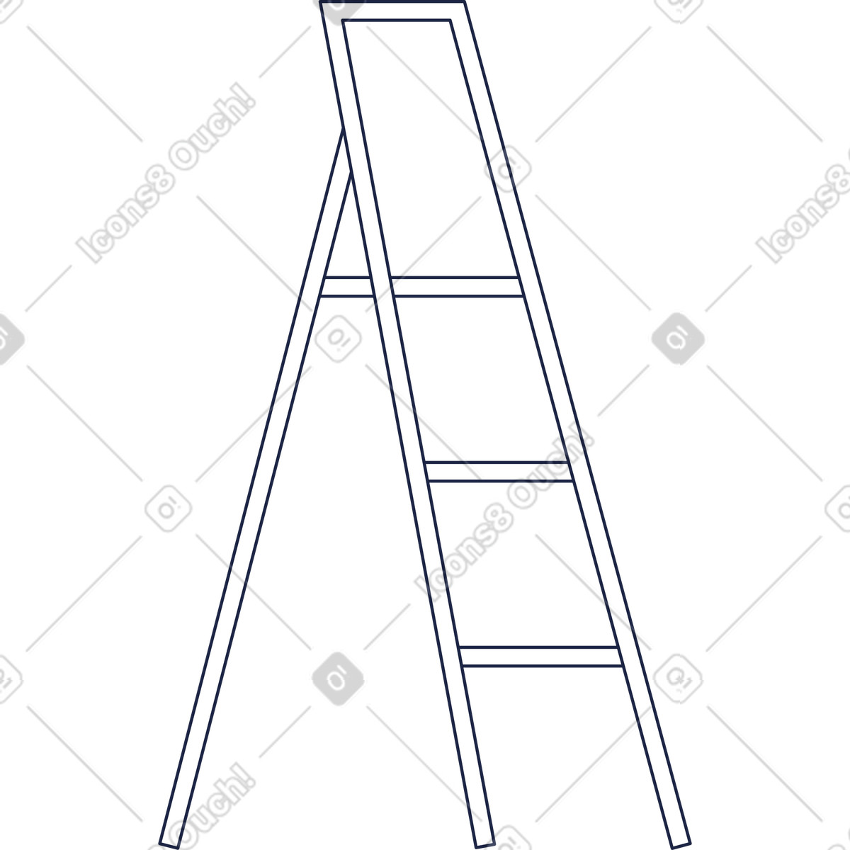Trittleiter-Illustration im Urban Line-Stil als Download in PNG, SVG
